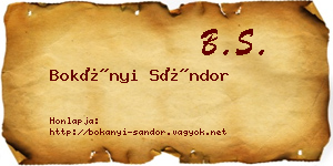 Bokányi Sándor névjegykártya